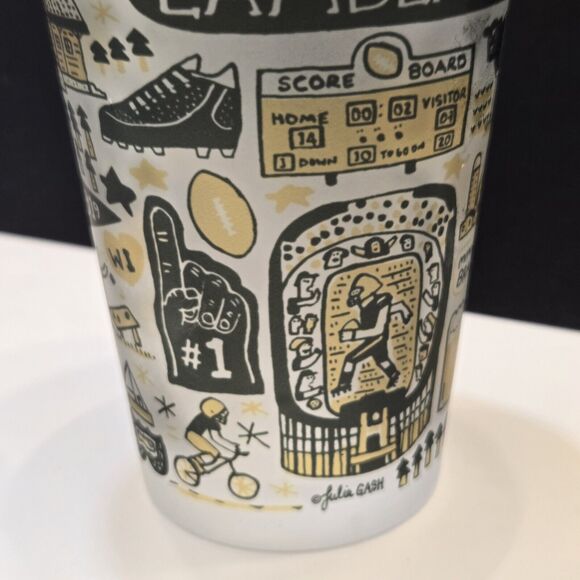 Lambeau Field Julia Gash Frosted Pint Drinking Glass Green Bay Packers Wisconsin - Picture 7 of 10